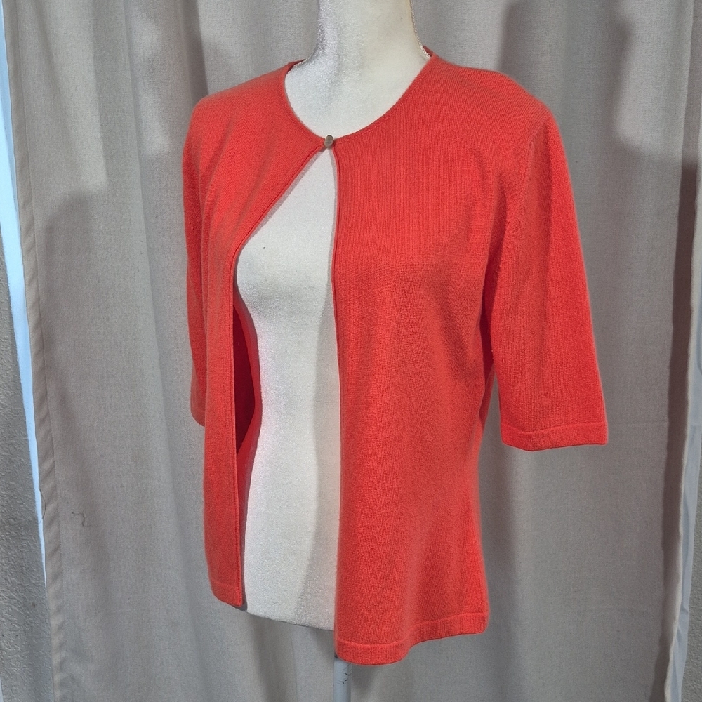 BALLANTYNE short sleeve Cashmere cardigan Berk Of Burlington Coral Sweater